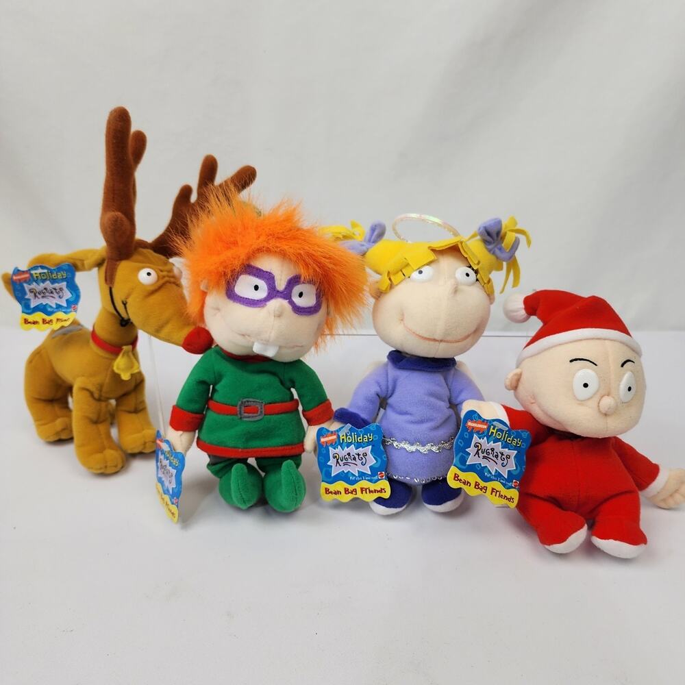 Lot Mattel Rugrats Holiday Bean Bag Plush 1997 Chuckie Angelica Tommy Spike NWTs